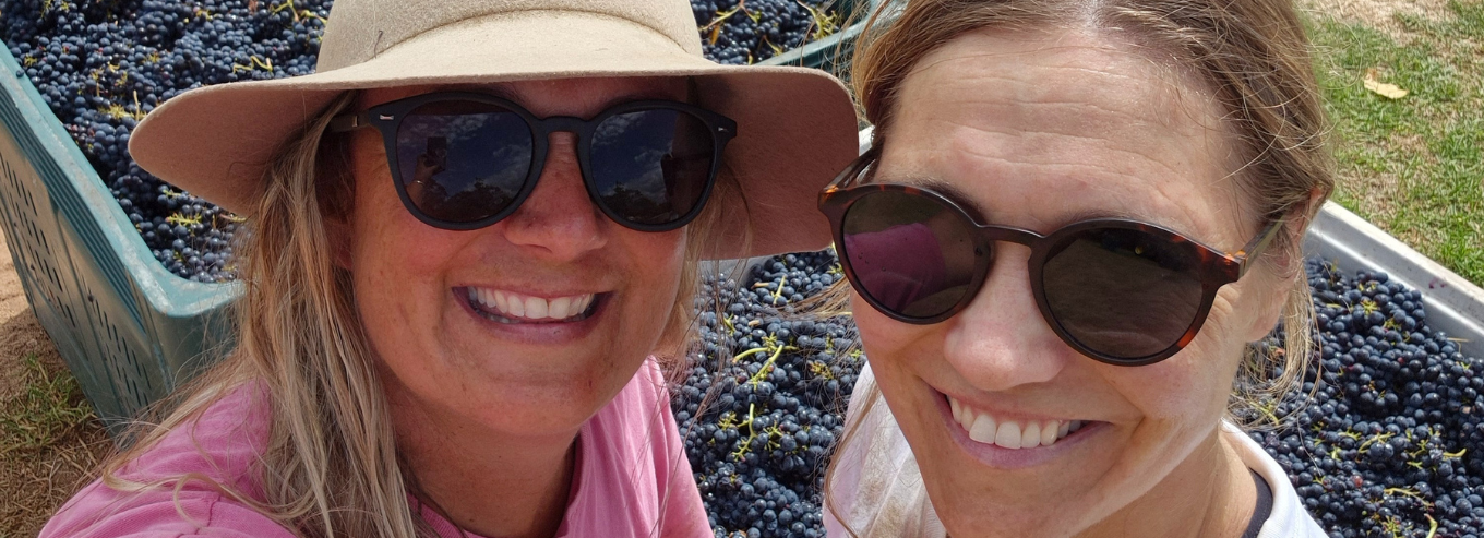 Two women at South by South West vineyard 